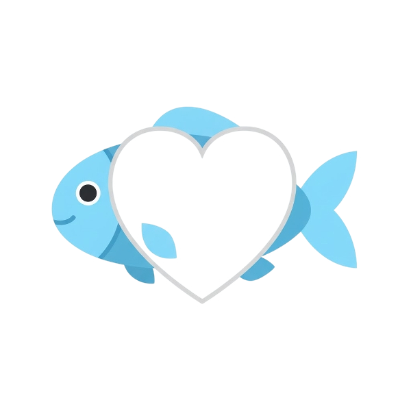 White heart and Fish