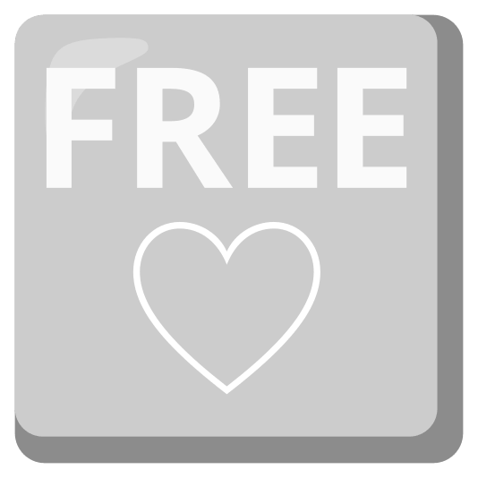 White heart and FREE button