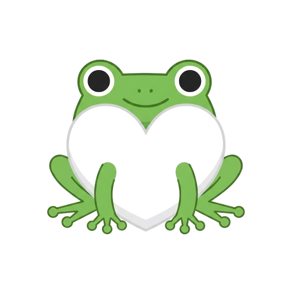 White heart and Frog