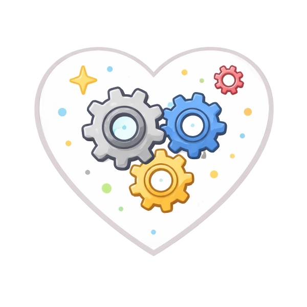 White heart and Gear