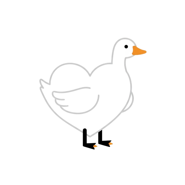 White heart and Goose