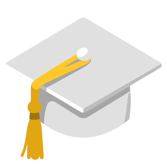 White heart and Graduation cap