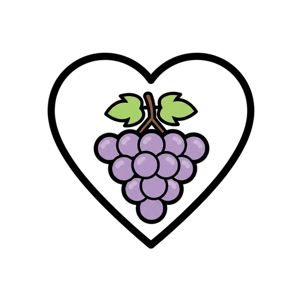 White heart and Grapes