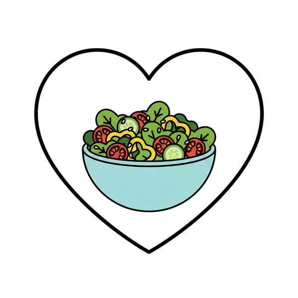 White heart and Green salad