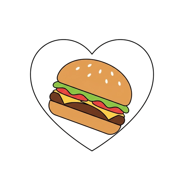 White heart and Hamburger