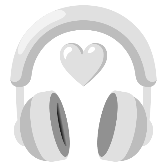 White heart and Headphone