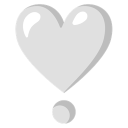 white heart and heart exclamation