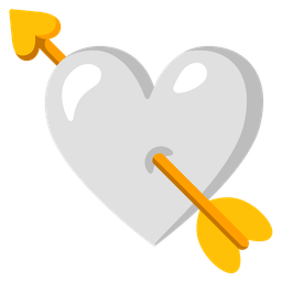 white heart and heart with arrow