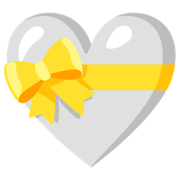 White heart and Heart with ribbon