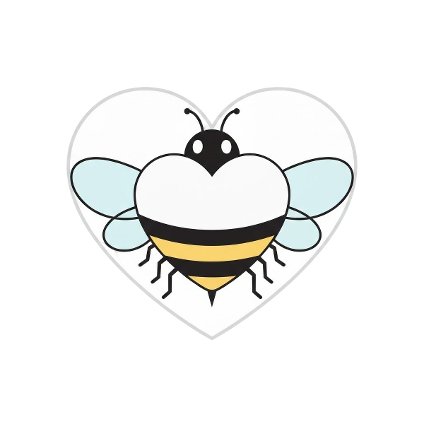 White heart and Honeybee