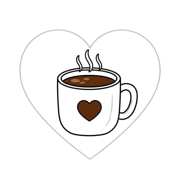 White heart and Hot beverage