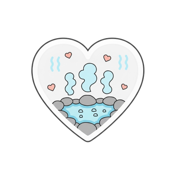 White heart and Hot springs