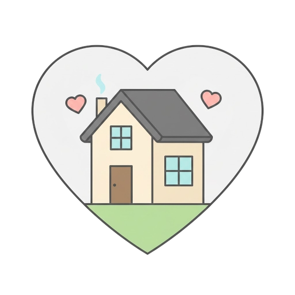 White heart and House