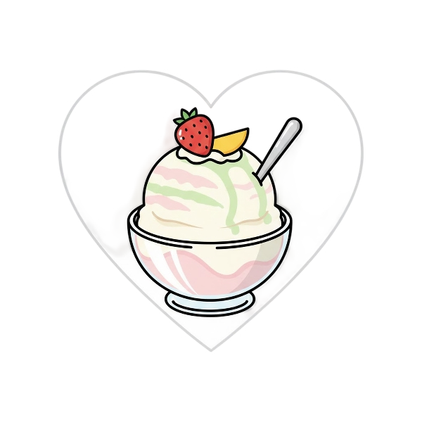 White heart and Ice cream