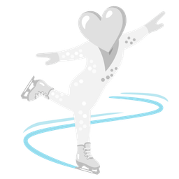 white heart and ice skate