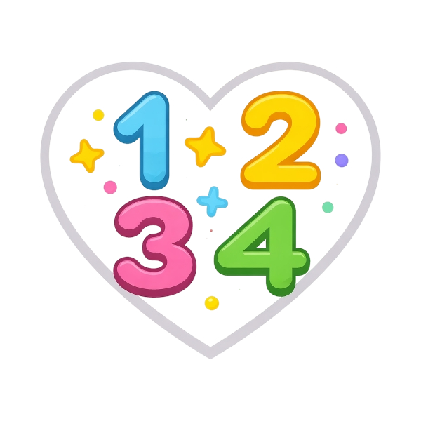 White heart and Input numbers