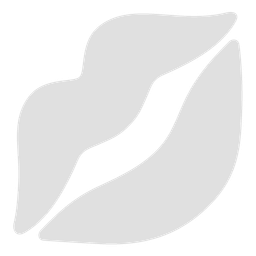 white heart and kiss mark