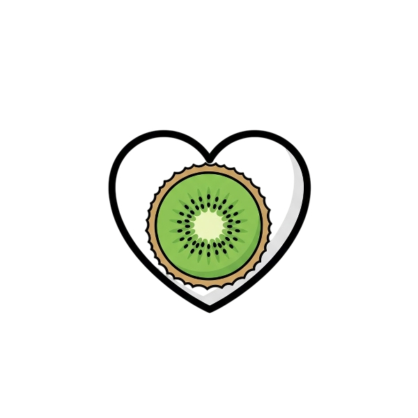 White heart and Kiwi fruit