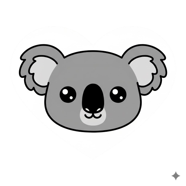 White heart and Koala