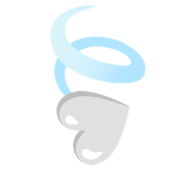 white heart and leaf fluttering in wind