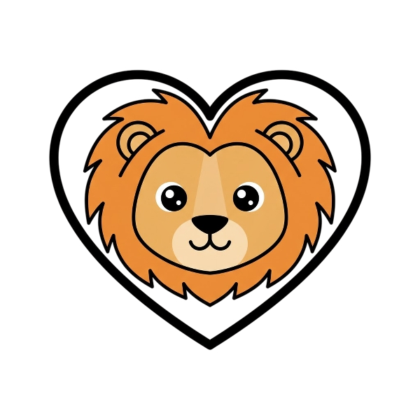 White heart and Lion