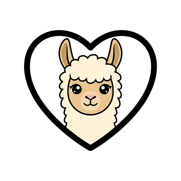 White heart and Llama