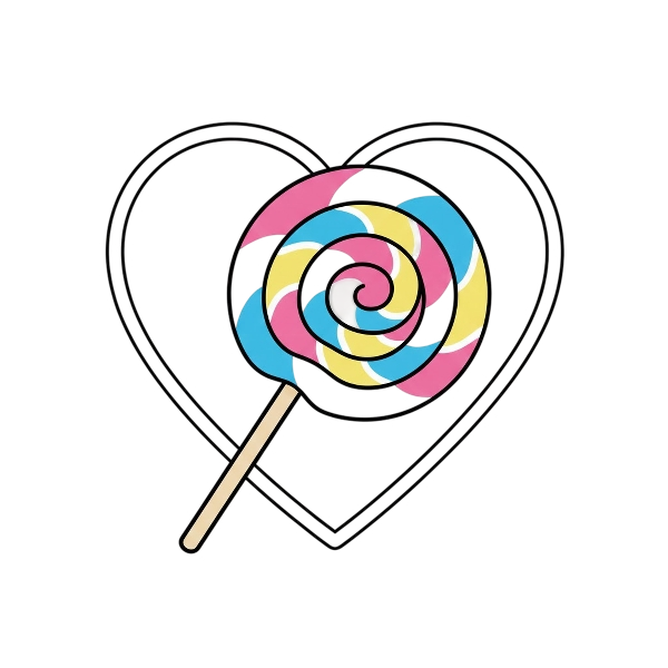White heart and Lollipop