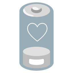 white heart and low battery