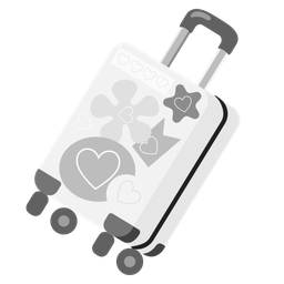 white heart and luggage