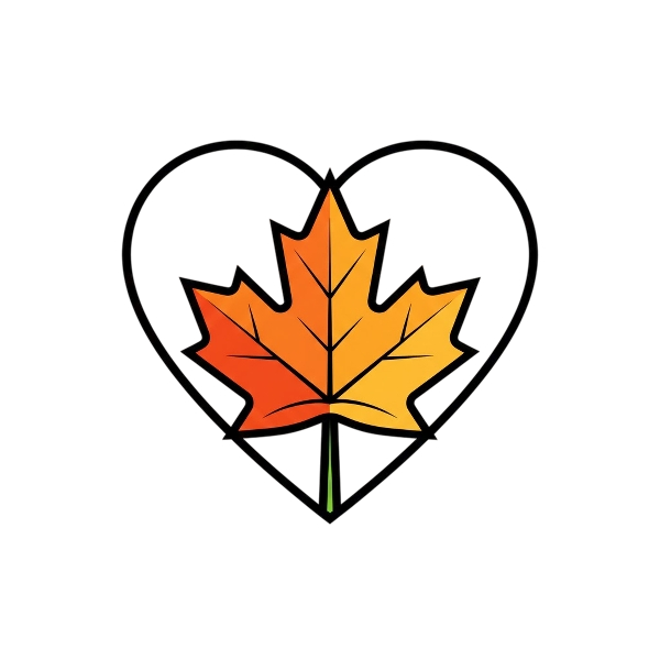 White heart and Maple leaf