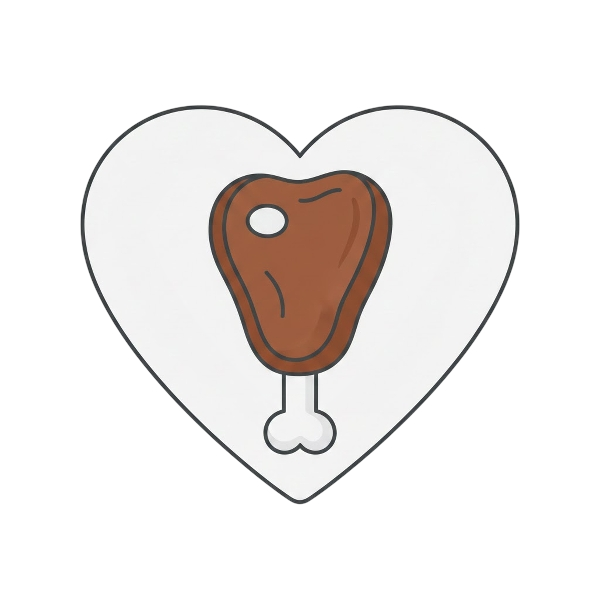 White heart and Meat on bone