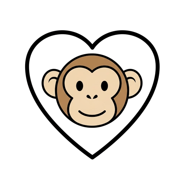 White heart and Monkey face