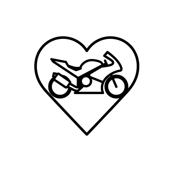 White heart and Motorcycle