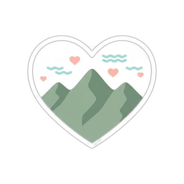 White heart and Mountain