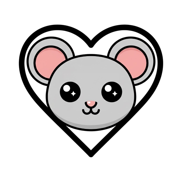 White heart and Mouse face