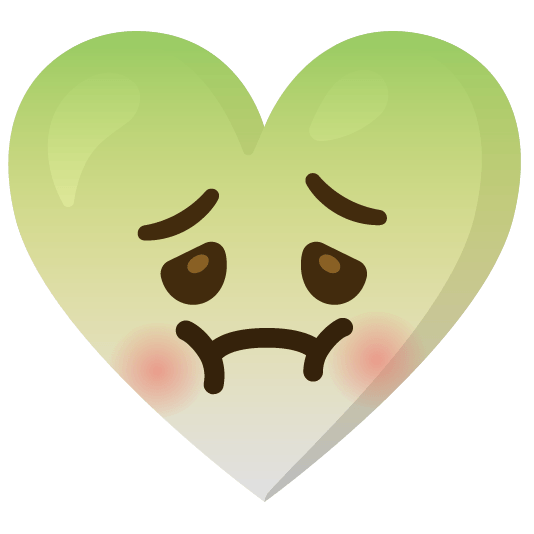 White heart and Nauseated face