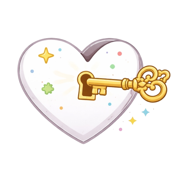 White heart and Old key