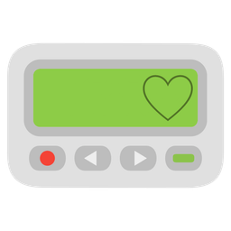 white heart and pager