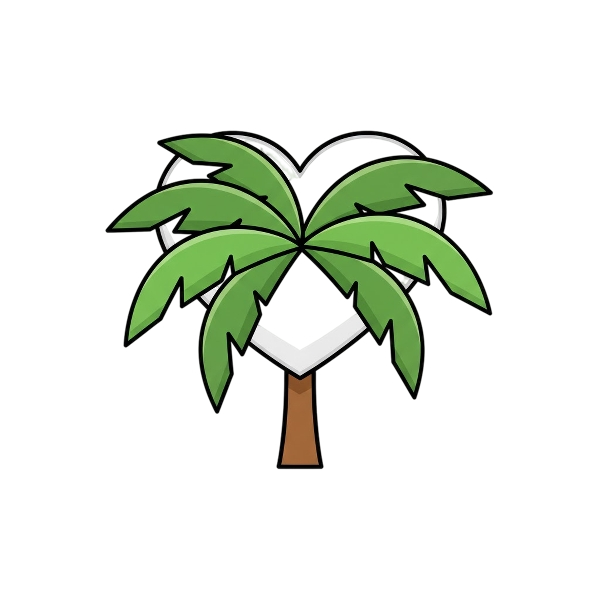 White heart and Palm tree