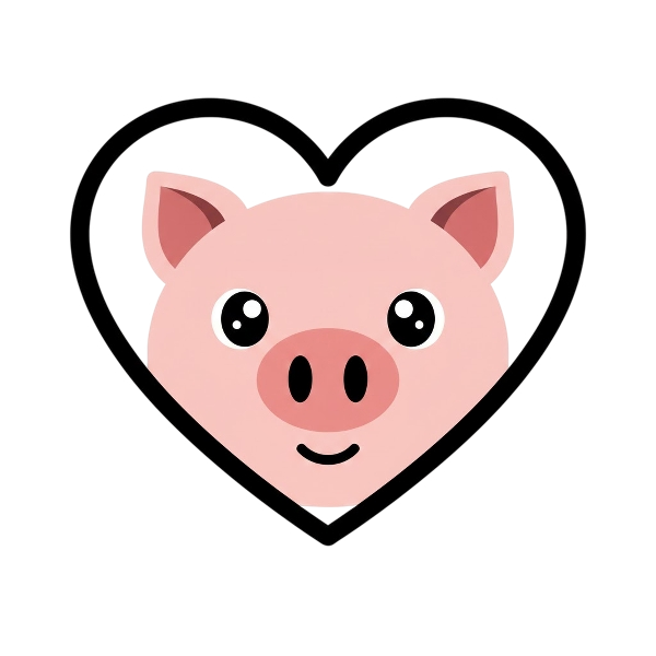 White heart and Pig face