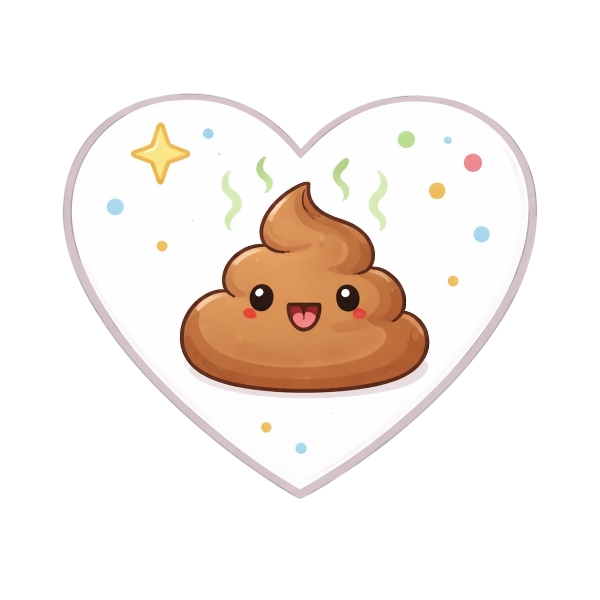 White heart and Pile of poo