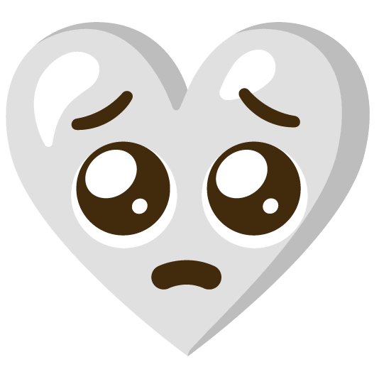 White heart and Pleading face