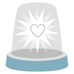 white heart and police car light