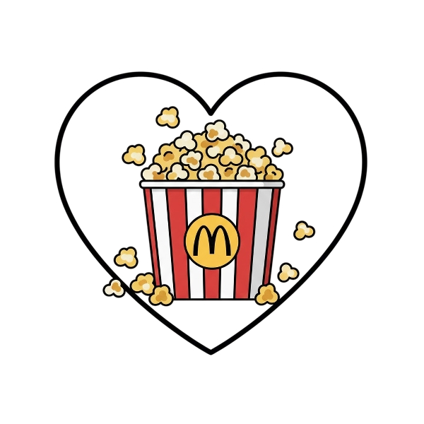 White heart and Popcorn