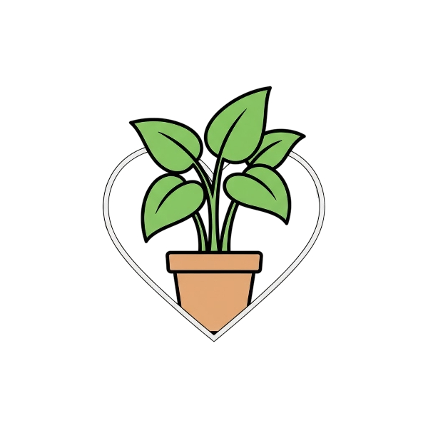 White heart and Potted plant