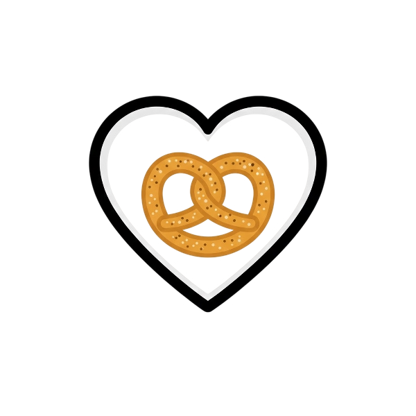 White heart and Pretzel
