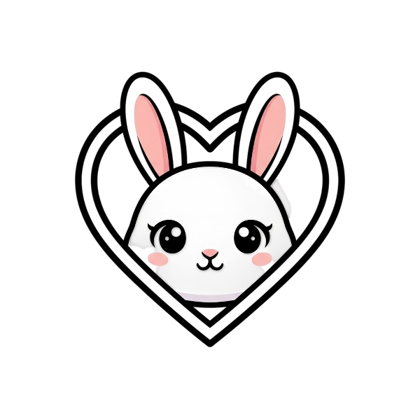 White heart and Rabbit face