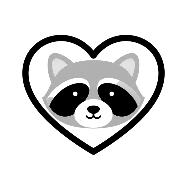 White heart and Raccoon