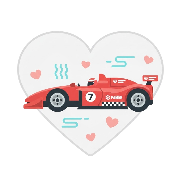 White heart and Racing car