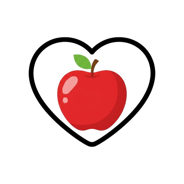 White heart and Red apple